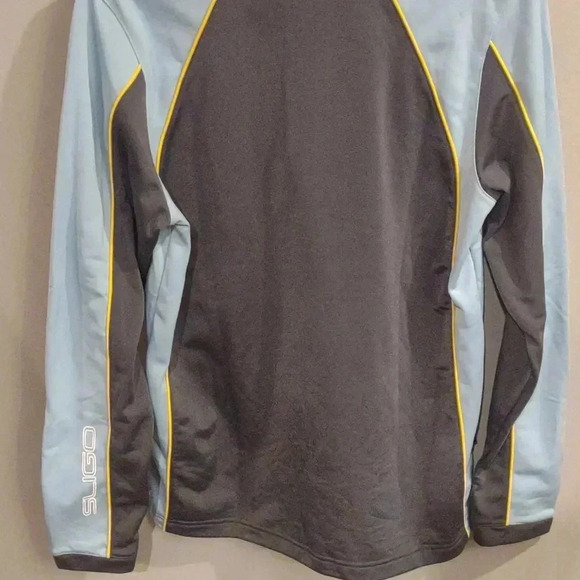 Sligo Golf men's gray light blue quarter zip long sleeve fleece lined pullover - Picture 6 of 6